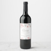 Spring Cherry Blossom Cheers Wedding Wine Labels Wijn Etiket (Voorkant)