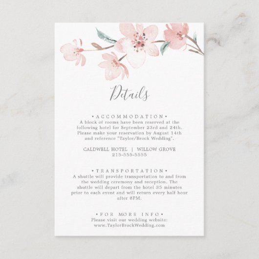 Spring Cherry Blossom Details Enclosure Kaart (Voorkant)