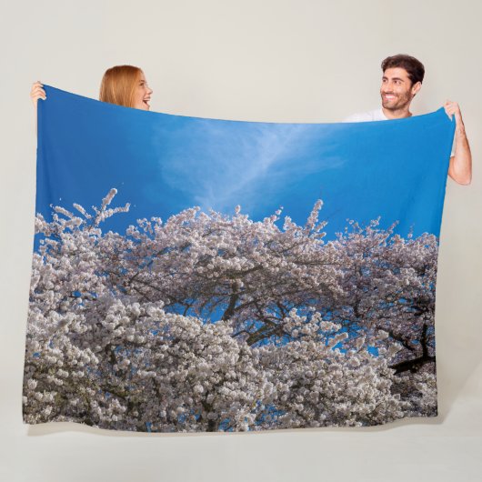 Spring Cherry Blossom Fleece Deken (In situ)