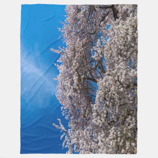 Spring Cherry Blossom Fleece Deken (Voorkant)