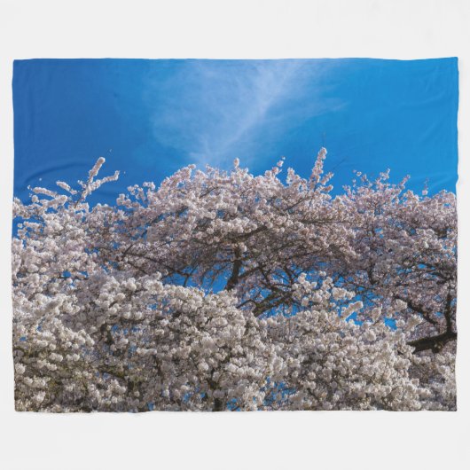 Spring Cherry Blossom Fleece Deken (Voorkant (Horizontaal))