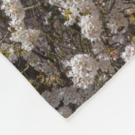 Spring Cherry Blossom Fleece Deken (Hoek)
