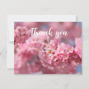 Spring Cherry Blossom Floral Sakura Dank u Bedankkaart