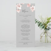 Spring Cherry Blossom | Gray Weddenrenmenu Menu (Staand voorkant)