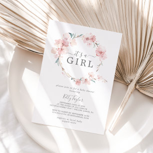 Spring Cherry Blossom Het is een meisje Baby showe Kaart