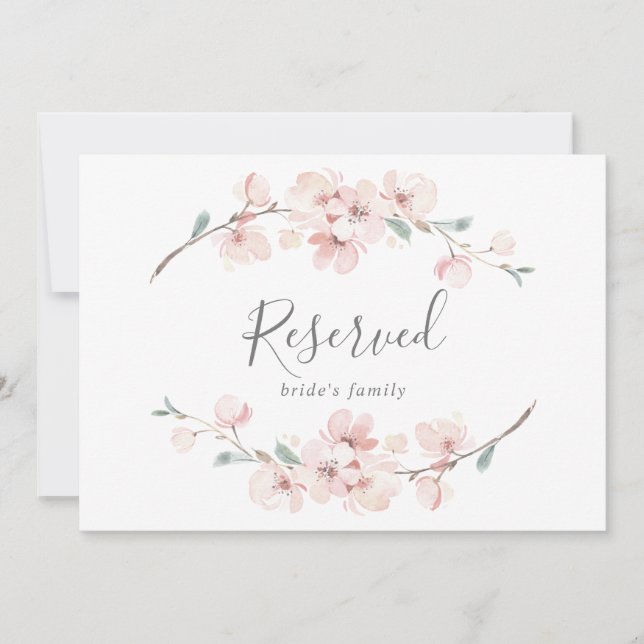 Spring Cherry Blossom Reserved Sign (Voorkant)