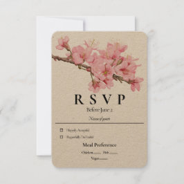 Spring cherry blossom RSVP-kaart Kaart