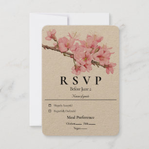 Spring cherry blossom RSVP-kaart Kaart
