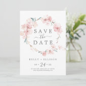 Spring Cherry Blossom Save the Date Kaart (Staand voorkant)