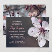 Spring Cherry Blossom Verjaardagsfeestje Uitnodigi Kaart (Voorkant / Achterkant)