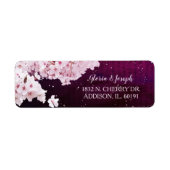 Spring Cherry Blossom Wedding Address Etiket (Voorkant)