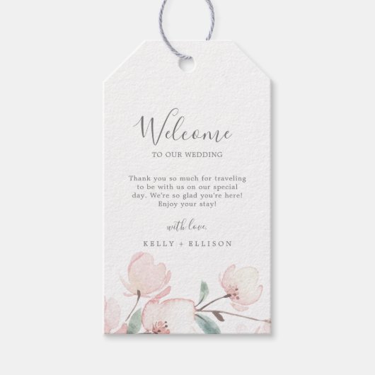 Spring Cherry Blossom Wedding Welcome Cadeaulabel (Voorkant)