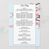 Spring Cherry Blossoms Programme de mariage bleu (Dos)