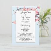 Spring Cherry Blossoms Programme de mariage bleu (Debout devant)