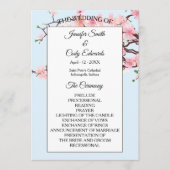 Spring Cherry Blossoms Programme de mariage bleu (Devant)