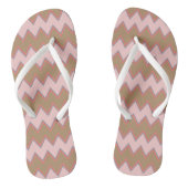 Spring Chevron in bruin, roze en perzand Teenslippers (Voetbed)