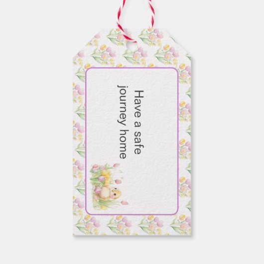 Spring Chick Baby shower Cadeaulabel (Achterkant)