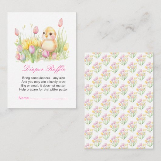 Spring Chick Baby shower Informatiekaartje (Voorkant / Achterkant)