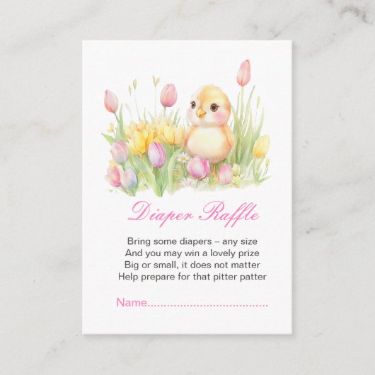 Spring Chick Baby shower Informatiekaartje (Voorkant)