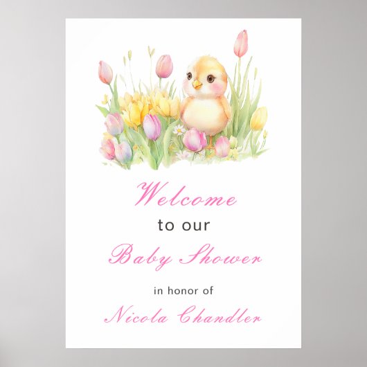 Spring Chick Baby shower Poster (Voorkant)