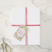 Spring Chick Bloemen Gelukkig Pasen Cadeaulabel (Met Touw)
