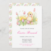 Spring Chick Easter Brunch Kaart (Voorkant / Achterkant)