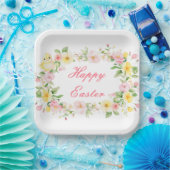 Spring Chick Floral Easter Egg Hunt Party Papieren Bordje (Feest)