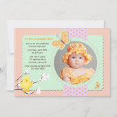 Spring Chick Photo Anniversaire Fête Invitation (Devant)