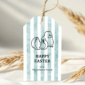 Spring Chick & Stripes  stijl Pasen Cadeaulabel