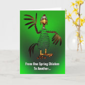 Spring Chicken Birthday Kaart (Gele Bloem)