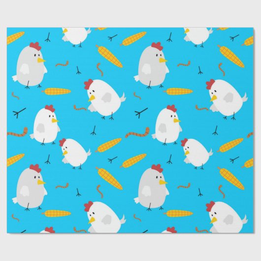 Spring Chicken Pattern Cadeaupapier (Vlak)