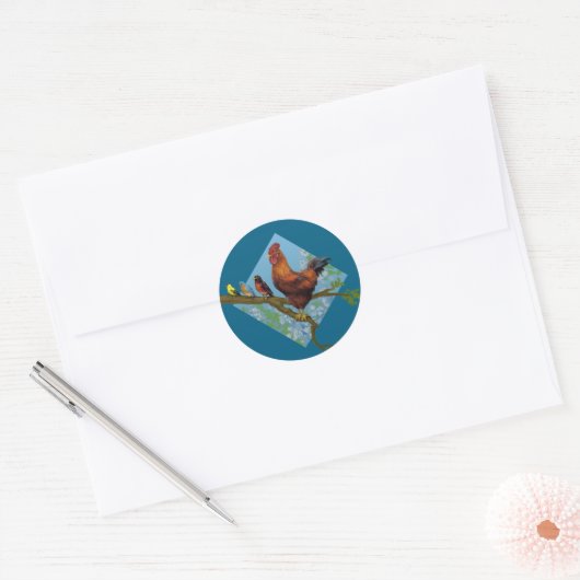 Spring Chicken Ronde Sticker (Envelop)