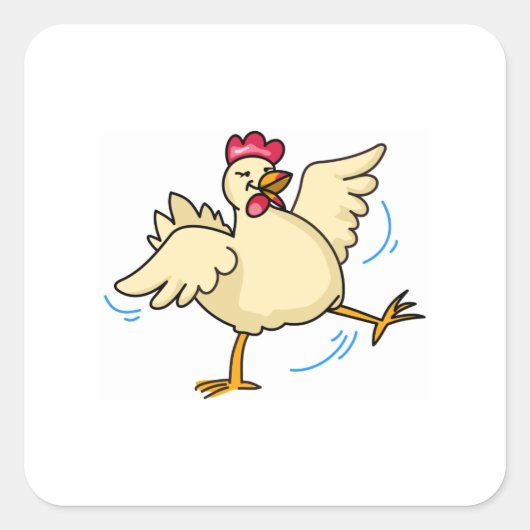 Spring Chicken Vierkante Sticker (Voorkant)