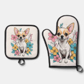 Spring Chihuahua Ovenwant & Pannenlap Set (Voorkant)