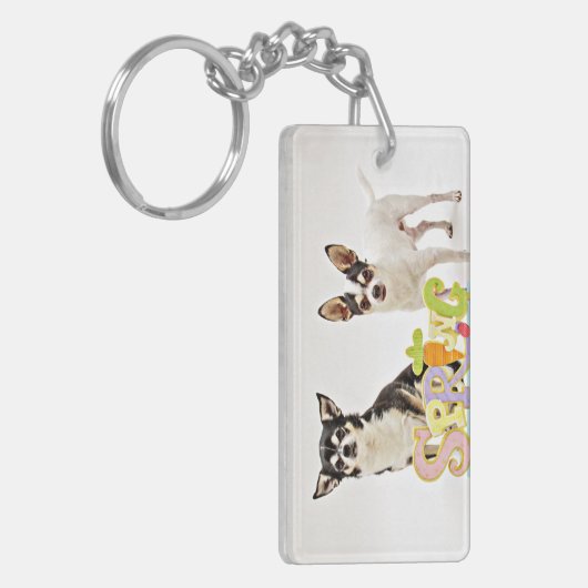 Spring Chihuahua's Sleutelhanger (Voorkant Links)