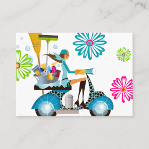 Spring Cleaning Retro Daisy Flowers Visitekaartje