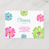 Spring Cleaning Retro Daisy Flowers Visitekaartje (Achterkant)