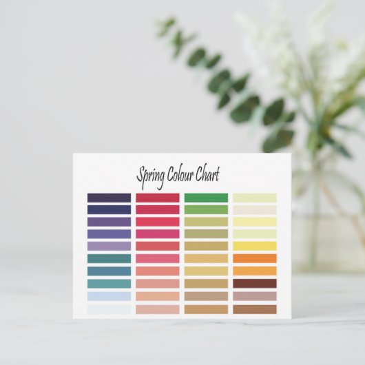 Spring Color Chart Briefkaart (Staand voorkant)