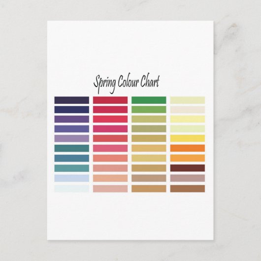 Spring Color Chart Briefkaart (Voorkant)