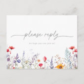 Spring Color Wildflower Menu Choice RSVP Postcard (Devant)