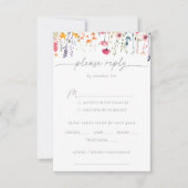 Spring Color Wildflower Wedding Menu Choice RSVP (Devant)
