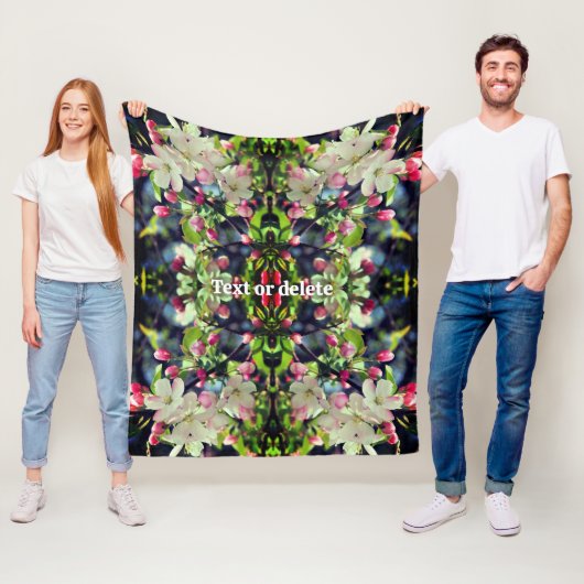 Spring Crabapple Blossom Abstract - Gepersonalisee Fleece Deken (In situ)