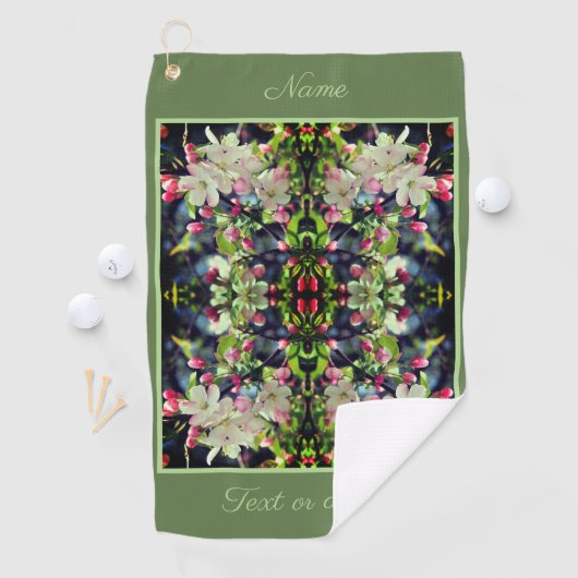 Spring Crabapple Blossom Abstract - Gepersonalisee Golfhanddoek (Insitu)