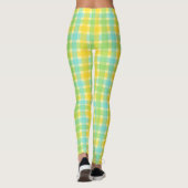 Spring Cream en Green Check Pattern Leggings (Achterkant)
