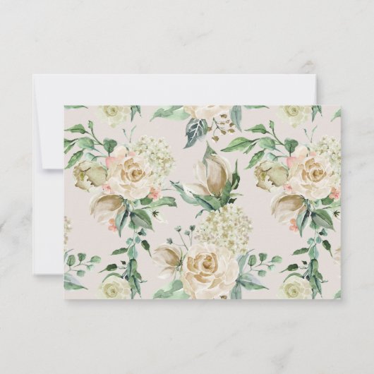 Spring Cream Garden Floral RSVP Response Kaart (Achterkant)