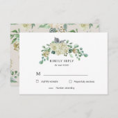 Spring Cream Garden Floral RSVP Response Kaart (Voorkant / Achterkant)