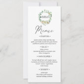Spring Cream Garden Floral Wedding Menu Kaart (Voorkant)