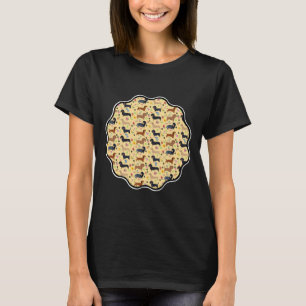 Spring Dachshund-patroon met bloemen T-shirt