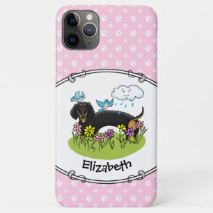 Spring Dachshund (zwart en tan) Cute dog iPhone 11 Pro Max Hoesje