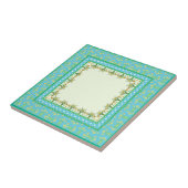 Spring Daffodil Border en Polka Dots Ceramic Tegel Tegeltje (Zijkant)